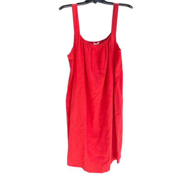 $238  EILEEN FISHER Organic Linen Midi Cami Dress Sundress | Sz L, Flame Red - Picture 8 of 14